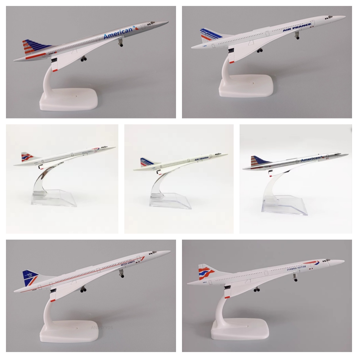 Model Kit Singapore - Model samolotu Concorde Air France/British/Singapore/American, 16/20
